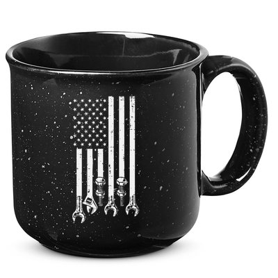 Wrench Usa American Flag Car Mechanic Garage Patriotic 15oz Campfire Ceramic Mug