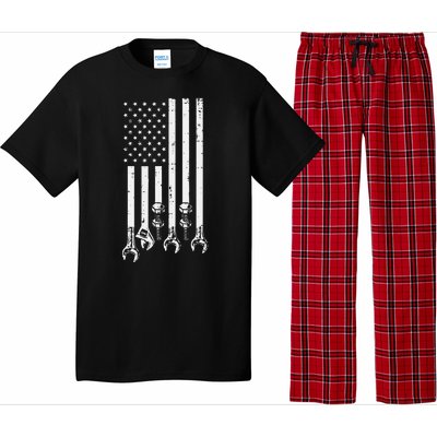 Wrench Usa American Flag Car Mechanic Garage Patriotic Pajama Set