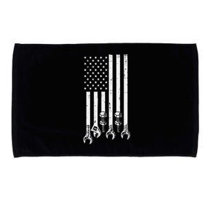 Wrench Usa American Flag Car Mechanic Garage Patriotic Microfiber Hand Towel