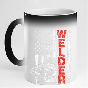 Welder USA American Welding Worker Metalworking Lover 11oz Black Color Changing Mug