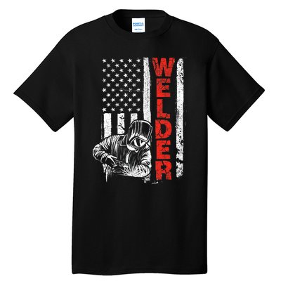 Welder USA American Welding Worker Metalworking Lover Tall T-Shirt