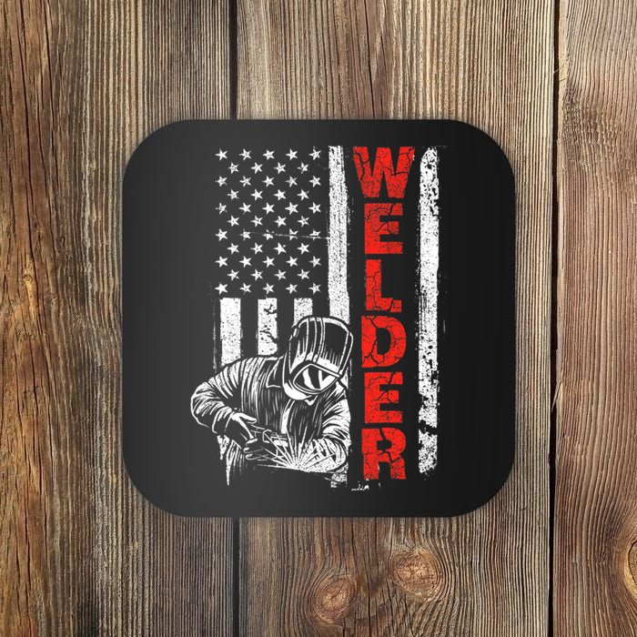 Welder USA American Welding Worker Metalworking Lover Coaster