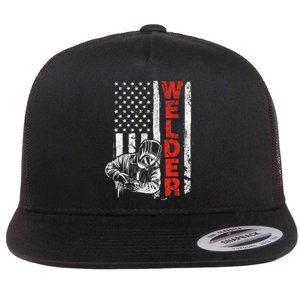 Welder USA American Welding Worker Metalworking Lover Flat Bill Trucker Hat