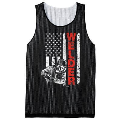 Welder USA American Welding Worker Metalworking Lover Mesh Reversible Basketball Jersey Tank