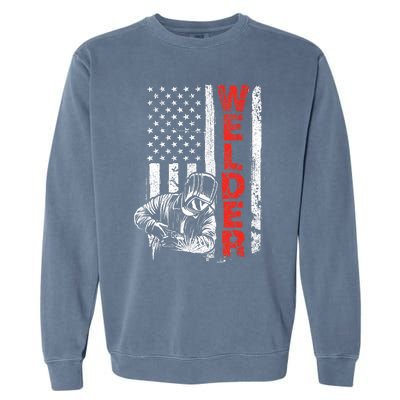 Welder USA American Welding Worker Metalworking Lover Garment-Dyed Sweatshirt