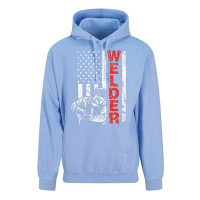 Welder USA American Welding Worker Metalworking Lover Unisex Surf Hoodie