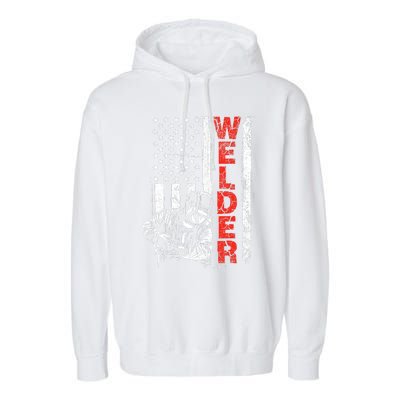 Welder USA American Welding Worker Metalworking Lover Garment-Dyed Fleece Hoodie