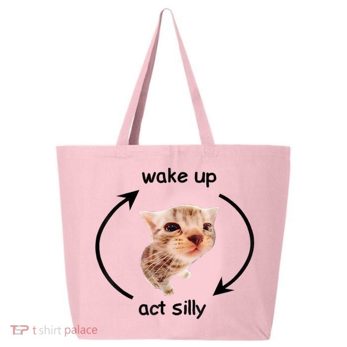 Wake Up Act Silly Cat Meme 25L Jumbo Tote