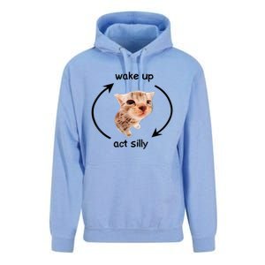 Wake Up Act Silly Cat Meme Unisex Surf Hoodie