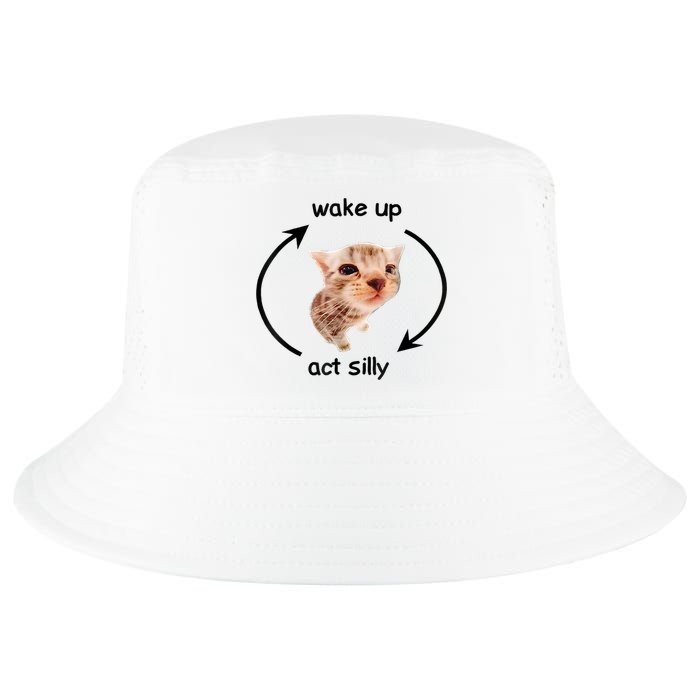 Wake Up Act Silly Cat Meme Cool Comfort Performance Bucket Hat