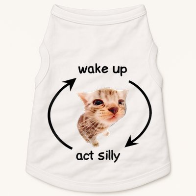 Wake Up Act Silly Cat Meme Doggie Tank