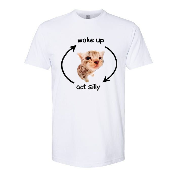 Wake Up Act Silly Cat Meme Softstyle CVC T-Shirt