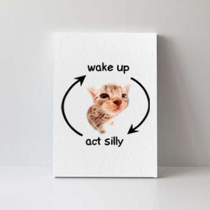 Wake Up Act Silly Cat Meme Canvas