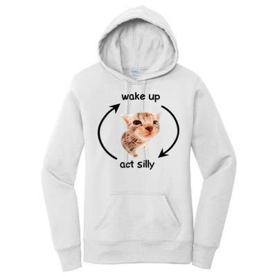 Wake Up Act Silly Cat Meme Women's Pullover Hoodie