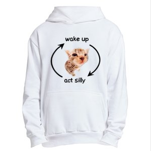 Wake Up Act Silly Cat Meme Urban Pullover Hoodie