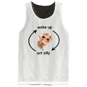 Wake Up Act Silly Cat Meme Mesh Reversible Basketball Jersey Tank