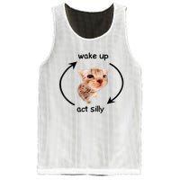 Wake Up Act Silly Cat Meme Mesh Reversible Basketball Jersey Tank