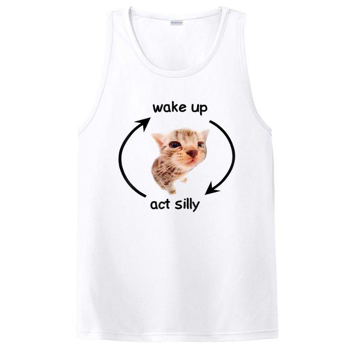 Wake Up Act Silly Cat Meme PosiCharge Competitor Tank