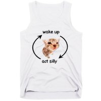 Wake Up Act Silly Cat Meme Tank Top