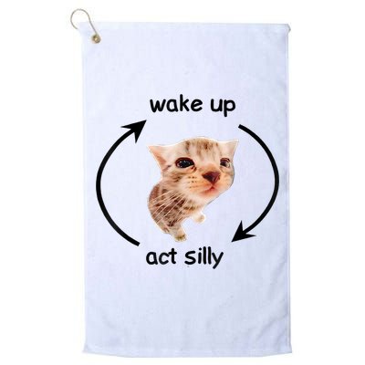 Wake Up Act Silly Cat Meme Golf Towel