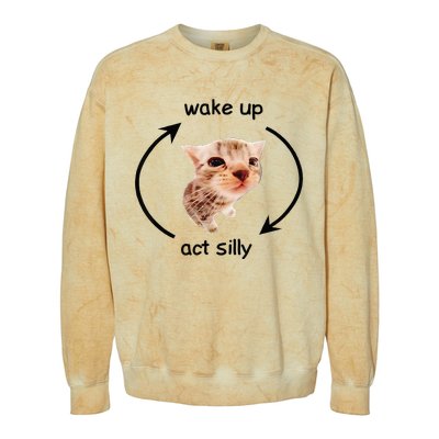 Wake Up Act Silly Cat Wake Up Act Silly Cat Colorblast Crewneck Sweatshirt