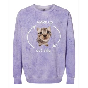 Wake Up Act Silly Cat Wake Up Act Silly Cat Women Colorblast Crewneck Sweatshirt