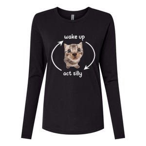 Wake Up Act Silly Cat Wake Up Act Silly Cat Women Womens Cotton Relaxed Long Sleeve T-Shirt