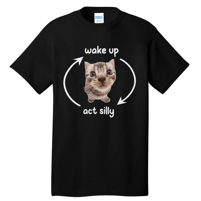 Wake Up Act Silly Cat Wake Up Act Silly Cat Women Tall T-Shirt