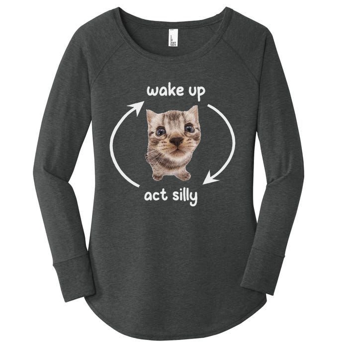 Wake Up Act Silly Cat Wake Up Act Silly Cat Women Women's Perfect Tri Tunic Long Sleeve Shirt