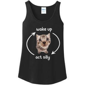 Wake Up Act Silly Cat Wake Up Act Silly Cat Women Ladies Essential Tank