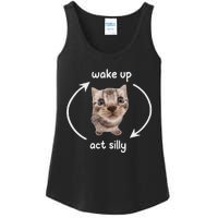 Wake Up Act Silly Cat Wake Up Act Silly Cat Women Ladies Essential Tank