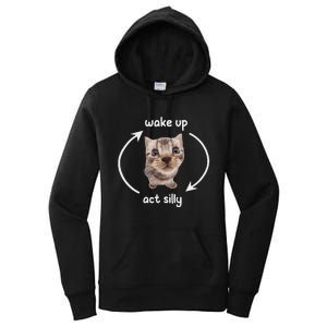 Wake Up Act Silly Cat Wake Up Act Silly Cat Women Women's Pullover Hoodie