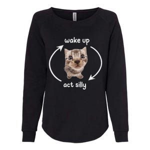 Wake Up Act Silly Cat Wake Up Act Silly Cat Women Womens California Wash Sweatshirt