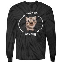 Wake Up Act Silly Cat Wake Up Act Silly Cat Women Tie-Dye Long Sleeve Shirt