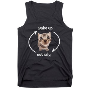 Wake Up Act Silly Cat Wake Up Act Silly Cat Women Tank Top