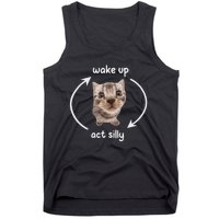 Wake Up Act Silly Cat Wake Up Act Silly Cat Women Tank Top