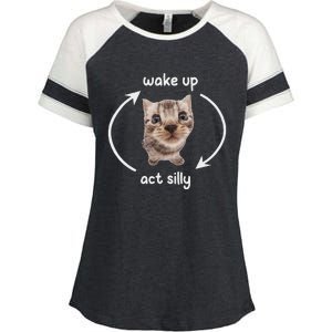 Wake Up Act Silly Cat Wake Up Act Silly Cat Women Enza Ladies Jersey Colorblock Tee