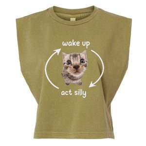 Wake Up Act Silly Cat Wake Up Act Silly Cat Women Garment-Dyed Women's Muscle Tee