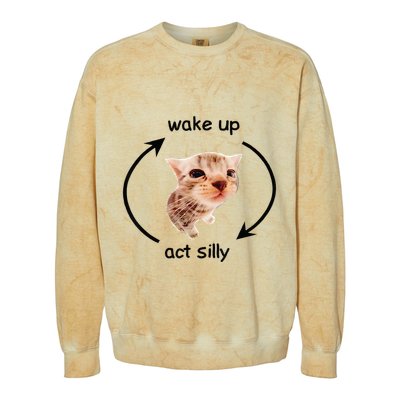 Wake Up Act Silly Cat Wake Up Act Silly Cat Colorblast Crewneck Sweatshirt