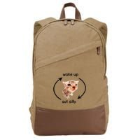 Wake Up Act Silly Cat Wake Up Act Silly Cat Cotton Canvas Backpack