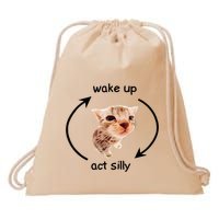 Wake Up Act Silly Cat Wake Up Act Silly Cat Drawstring Bag