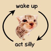 Wake Up Act Silly Cat Wake Up Act Silly Cat Drawstring Bag