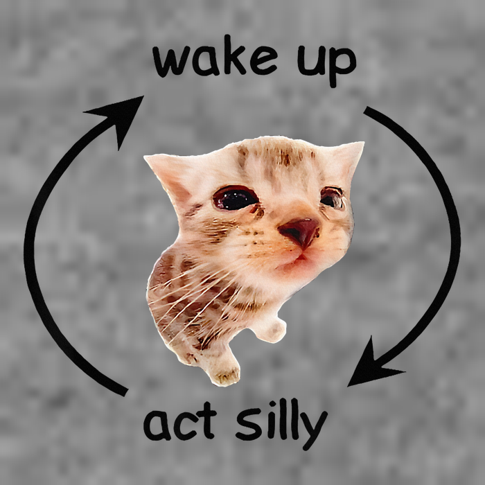 Wake Up Act Silly Cat Wake Up Act Silly Cat 7-Panel Snapback Hat