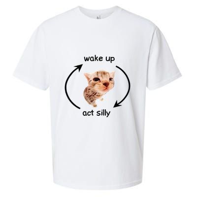 Wake Up Act Silly Cat Wake Up Act Silly Cat Sueded Cloud Jersey T-Shirt
