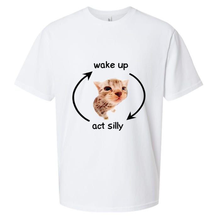 Wake Up Act Silly Cat Wake Up Act Silly Cat Sueded Cloud Jersey T-Shirt