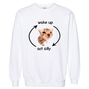 Wake Up Act Silly Cat Wake Up Act Silly Cat Garment-Dyed Sweatshirt