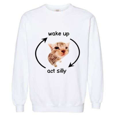 Wake Up Act Silly Cat Wake Up Act Silly Cat Garment-Dyed Sweatshirt