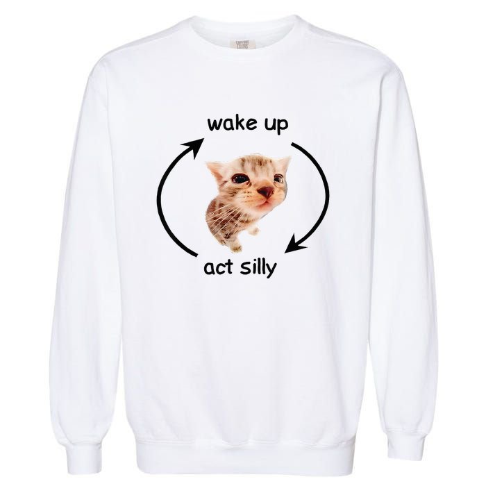 Wake Up Act Silly Cat Wake Up Act Silly Cat Garment-Dyed Sweatshirt