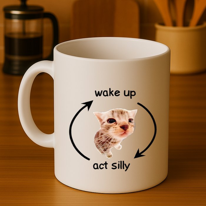 Wake Up Act Silly Cat Wake Up Act Silly Cat Mug