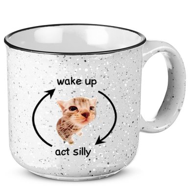 Wake Up Act Silly Cat Wake Up Act Silly Cat 15oz Campfire Ceramic Mug
